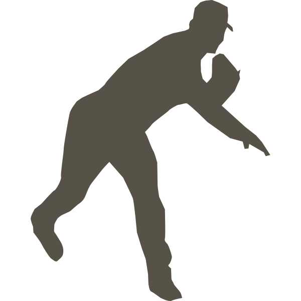 Silhouette vector graphics of baseball player