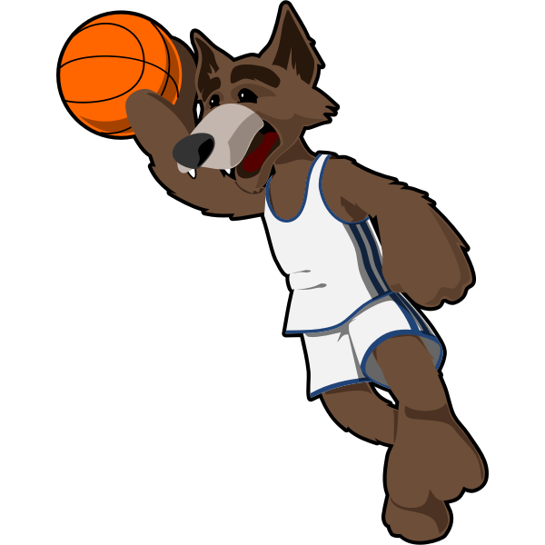 Basketball wolf vector illustration