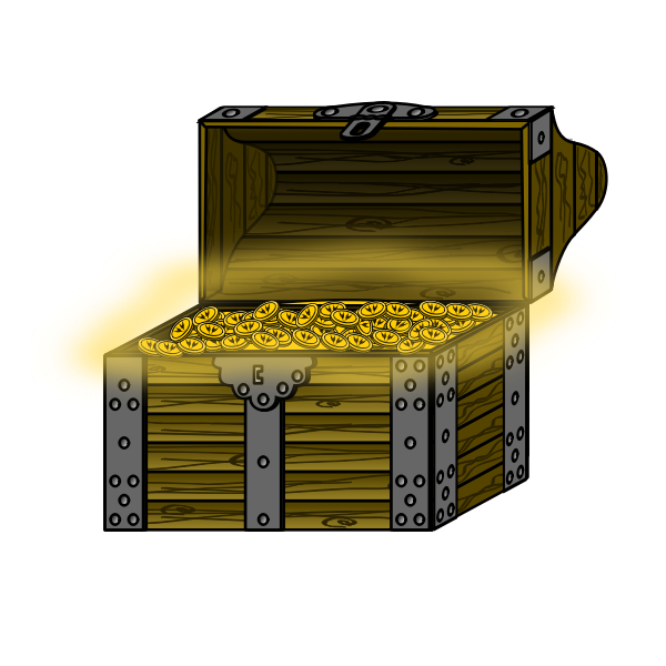 Vector graphics of wooden treasure chest