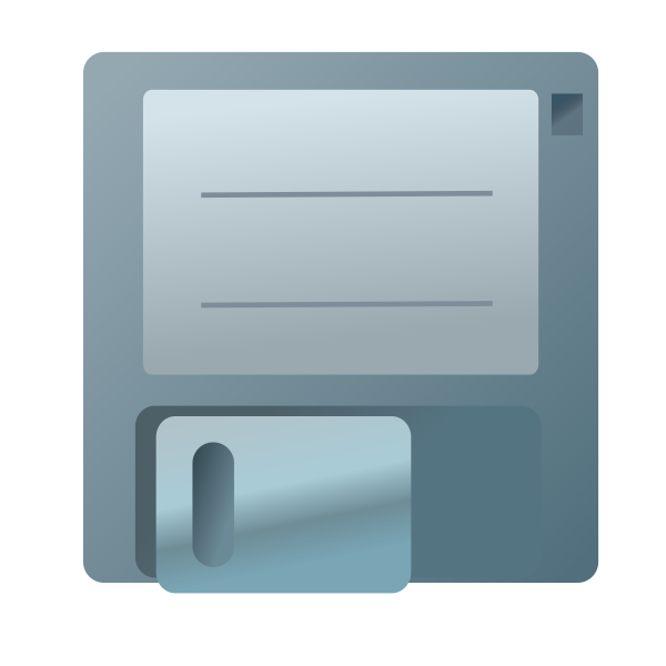 Vector clip art of blue floppy disc icon