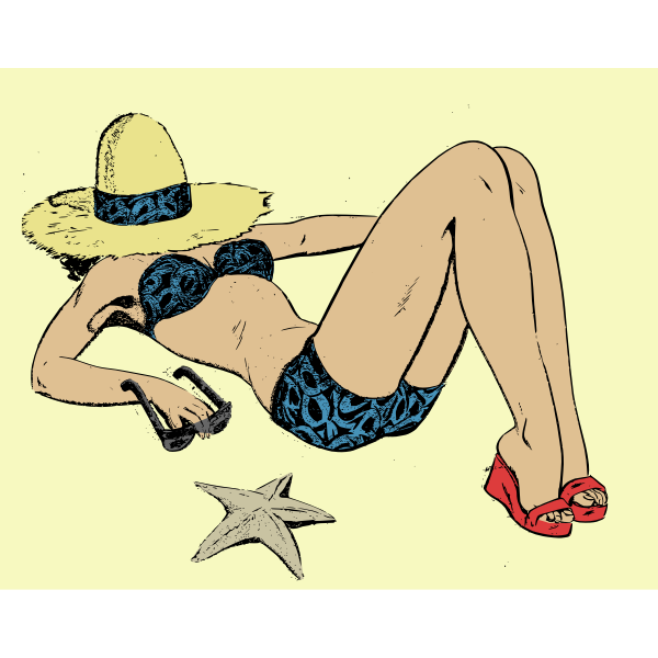 Retro beach girl