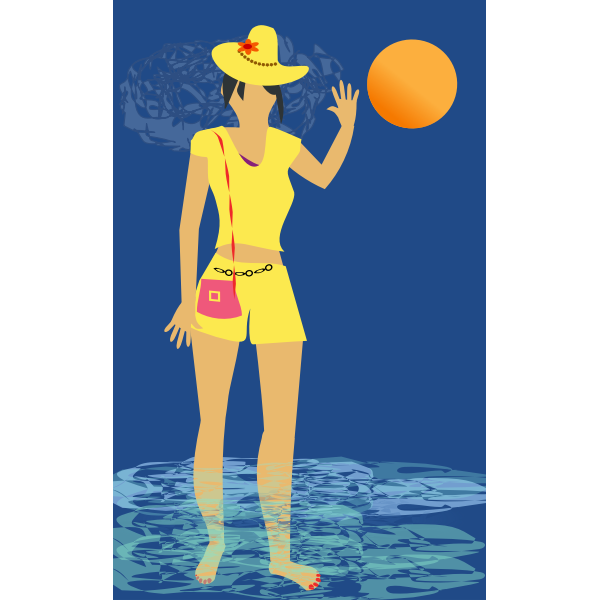 Beach woman in water