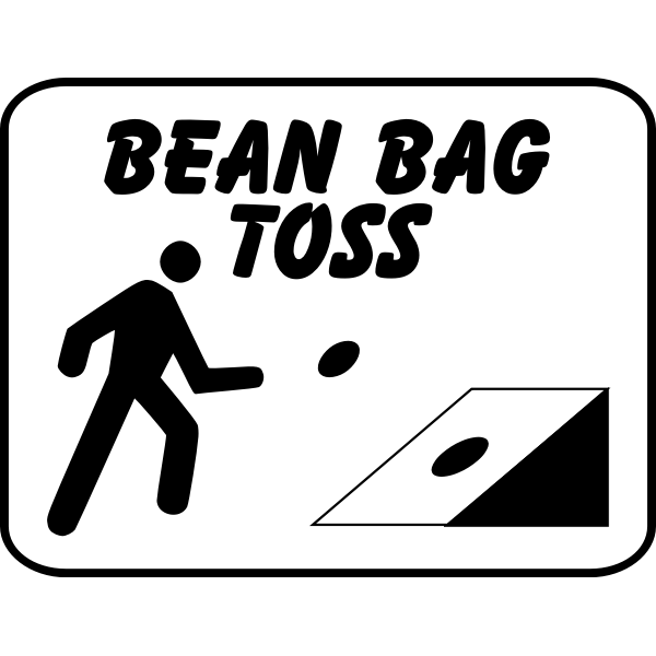 Bean bag toss sign