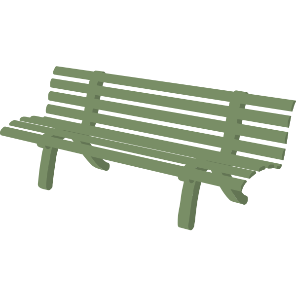 Bench in green color