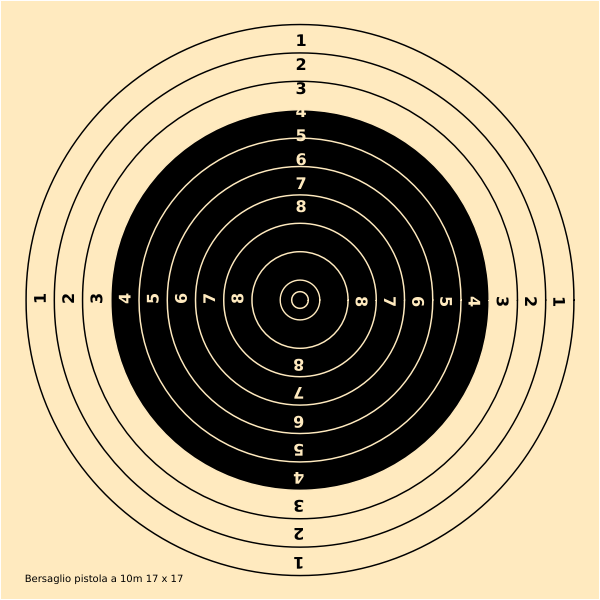 10m pistol shooting target vector image