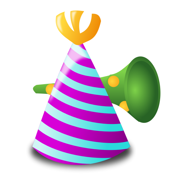 Birthday hat and trumpet vector image