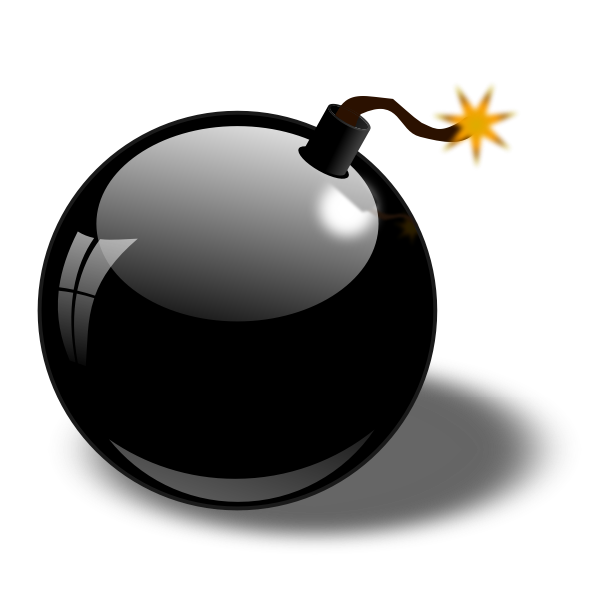 Black bomb vector clip art