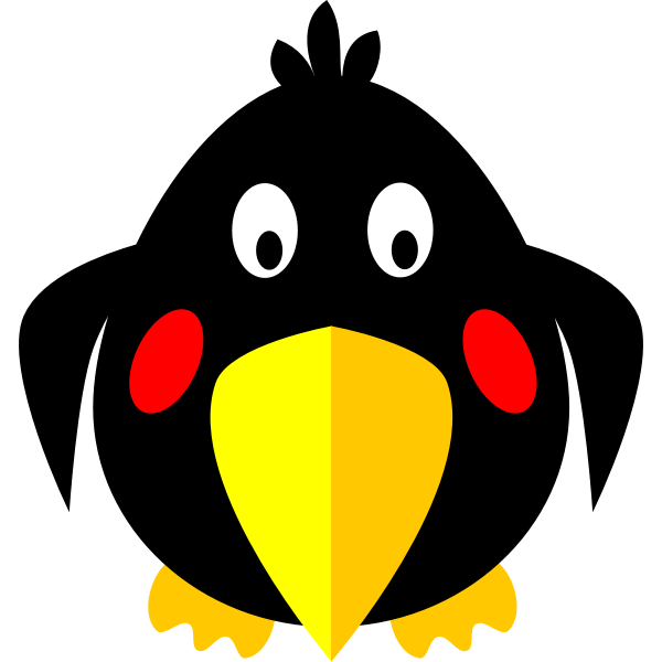 Hunky cartoon bird vector clip art