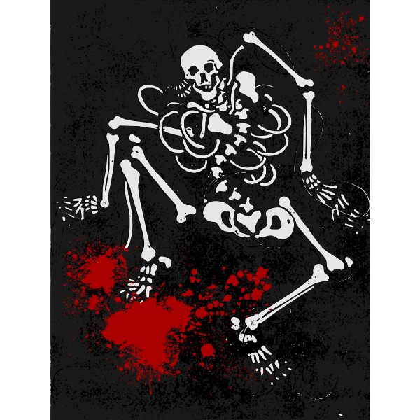 Scary bloody human skeleton vector image