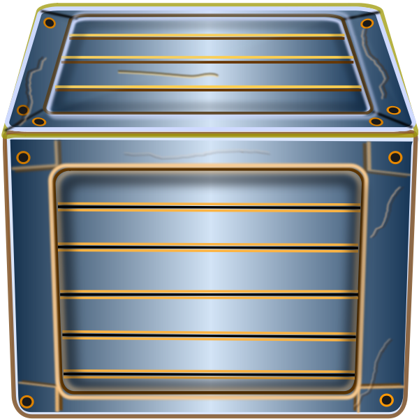 Vector clip art of wooden blue box