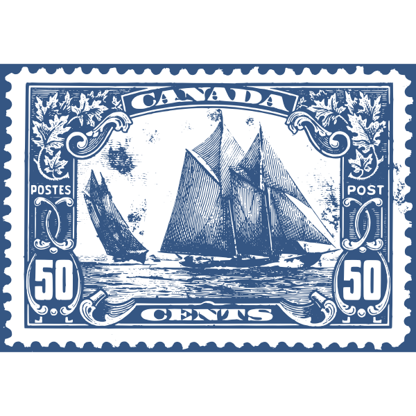 Bluenose Canadian stamp vector drawing