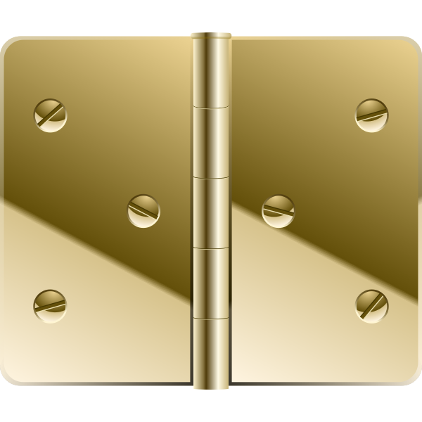 Vector illustration of gold colored door hinge