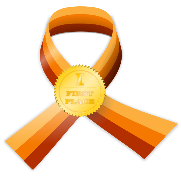 First place contest award medal vector illustration