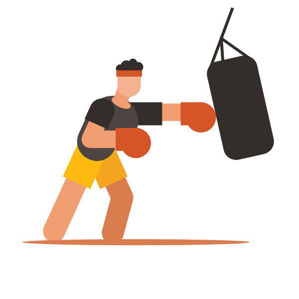 Boxer hitting a bag