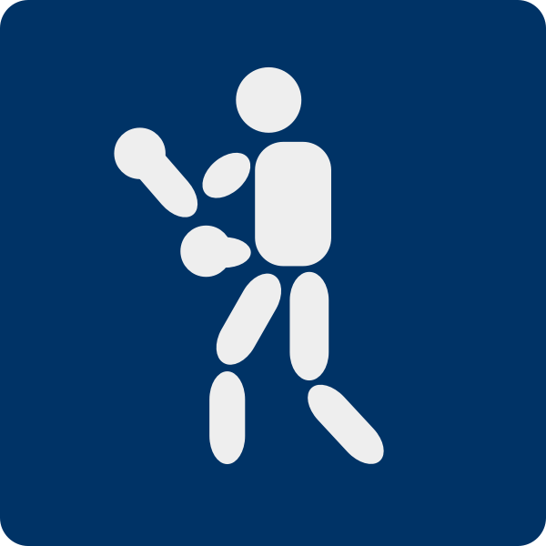 Vector illustration of boxing sport blue pictogram