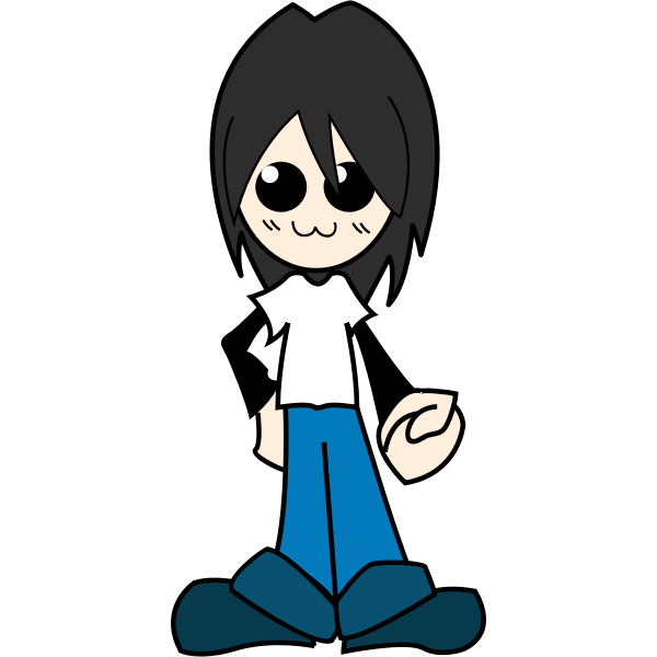 Vector graphics of trendy cartoon kid