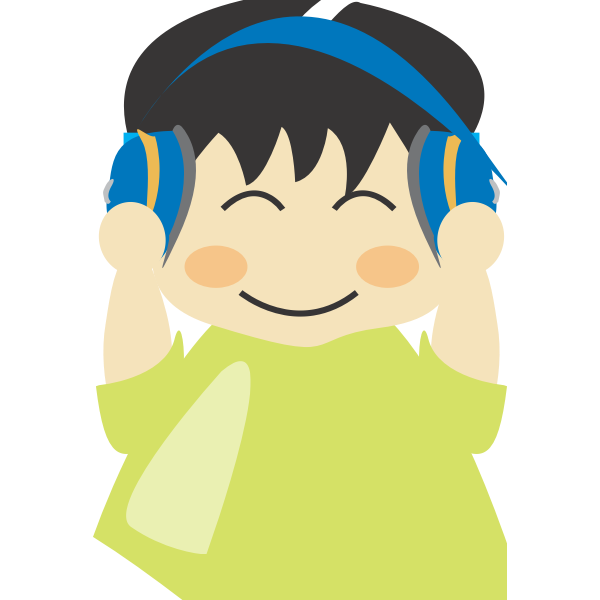 Boy with headphones vector clip art