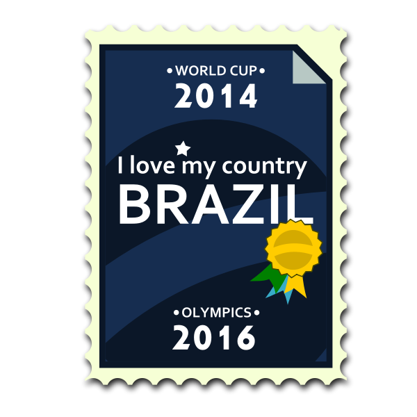 Brazil Olympics and World Cup postage stamp vector image