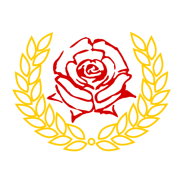 Red rose in laurel wreath vector clip art