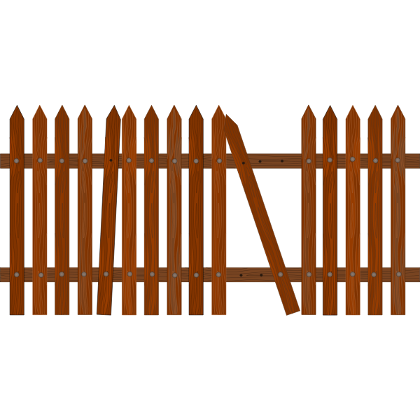 Broken picket fence