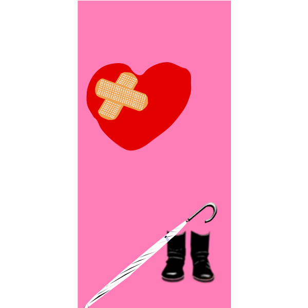 Vector image broken heart poster