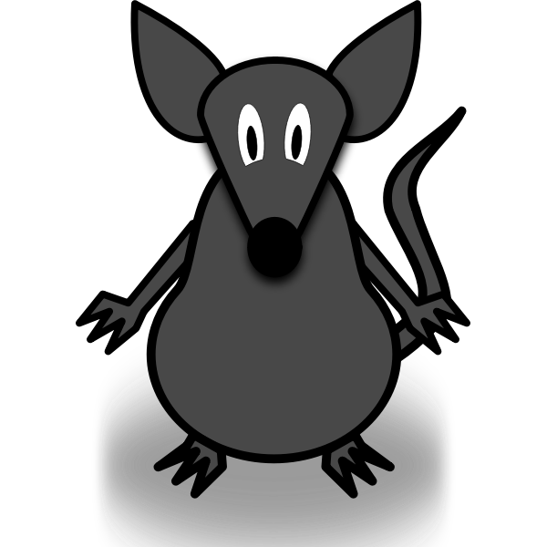 Vector image of scared cartoon mouse