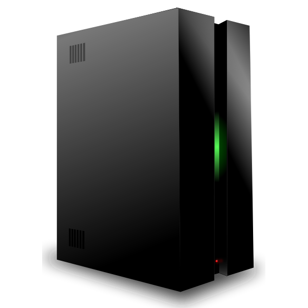 Black server vector drawing