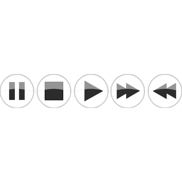 Vector drawing of glossy media player buttons