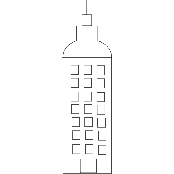 Vector image of simple cartoon tower block