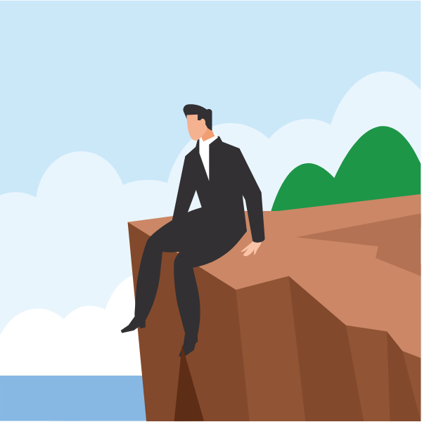 Businessman on the edge