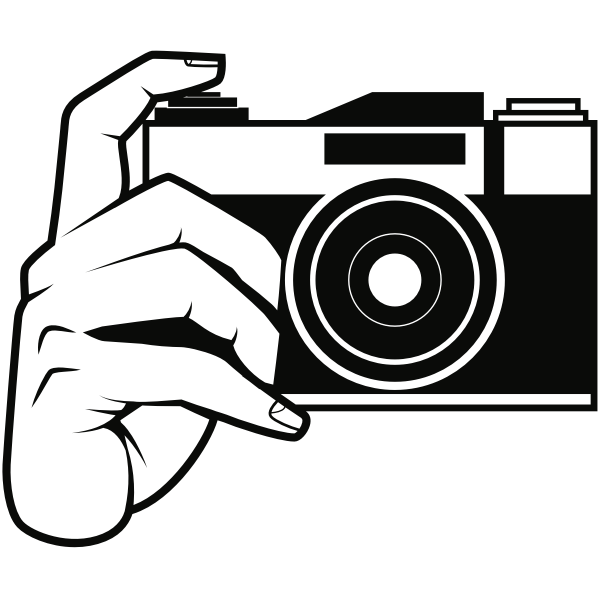 Hand holding a camera