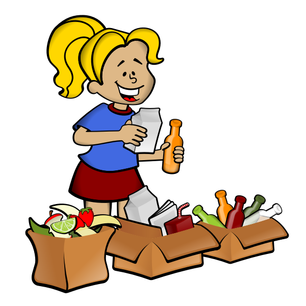 Vector image  of girl with bags