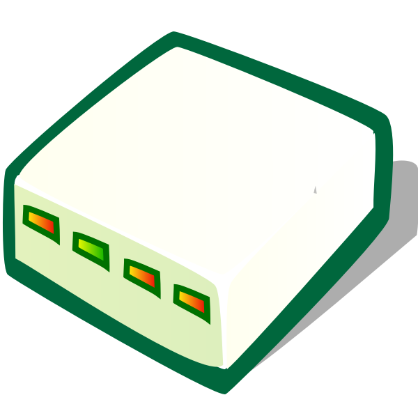 Vector clip art of internet modem with color lights