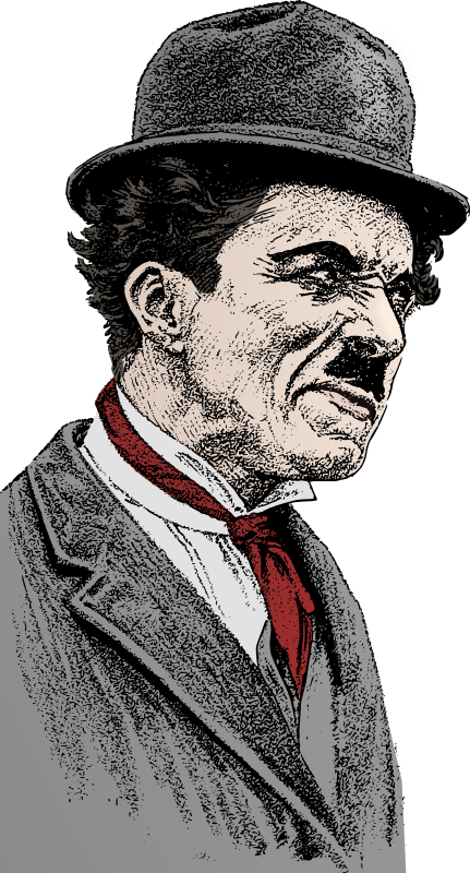 Colorful portrait of Charlie Chaplin