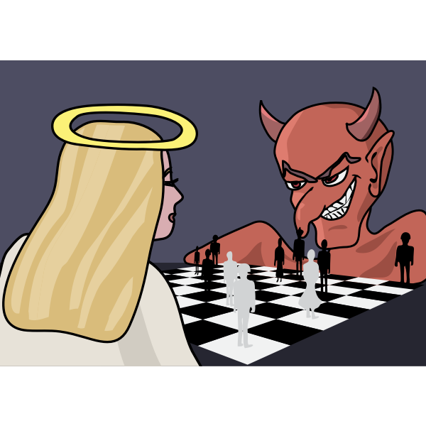 Demon vs angel chess game