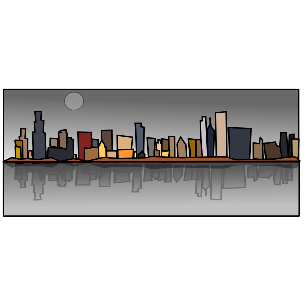 Chicago sky line cartoon vector illustration