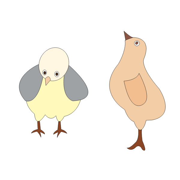 Vector graphics of two chickens