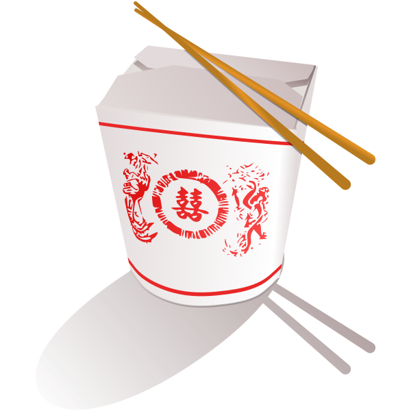 Chinese fast food with chopsticks vector image