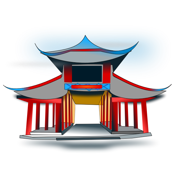 Vector clip art of Chinese house