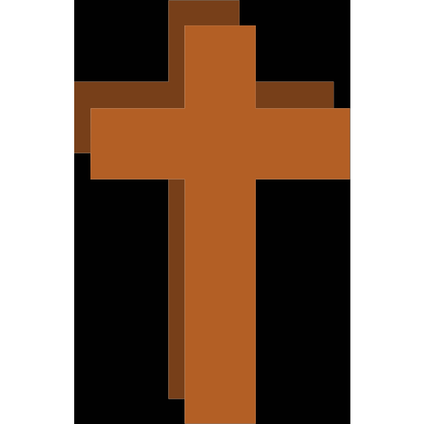 Christian cross with shadow vector drawing