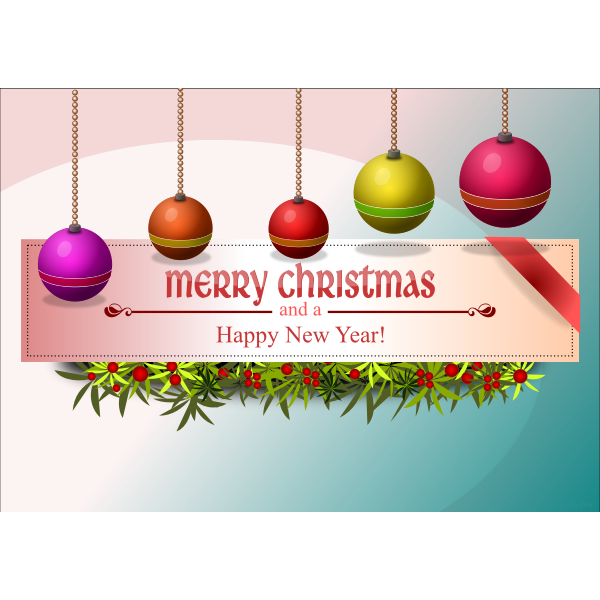 Color image of Merry Christmas card design