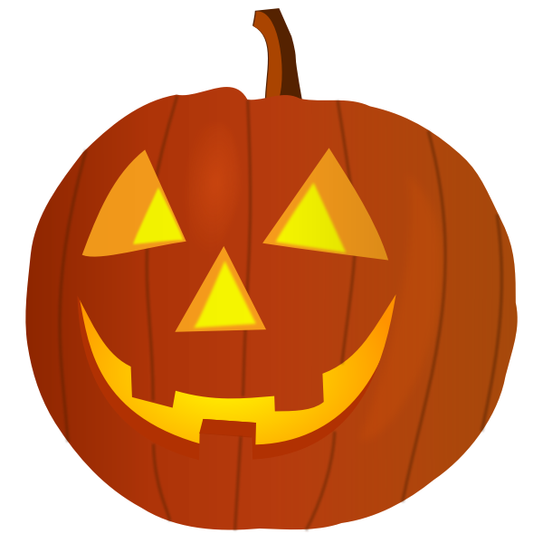 Satisfied orange pumpkin vector graphics