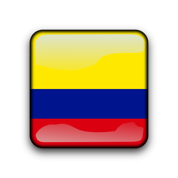 Colombia glossy button vector