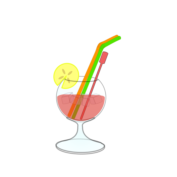 Vector drawing of cocktail in glass