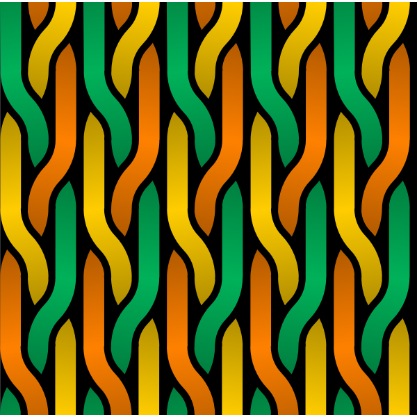 Vector image of orange, yellow and green tressed lines