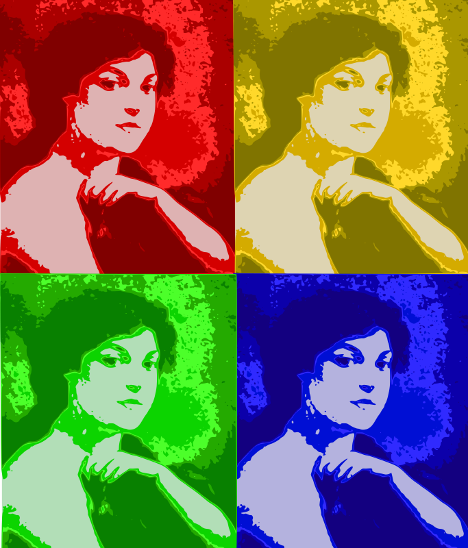 Andy Warhol Style Girl Portrait