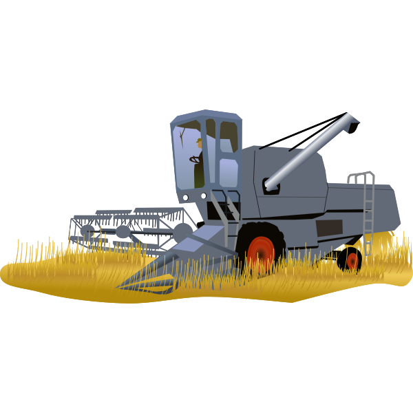 Image of combine harvester in color