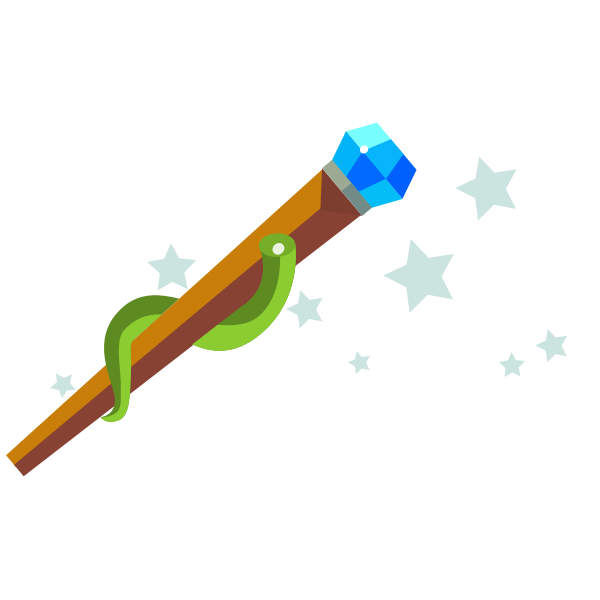 Cartoon magic wand