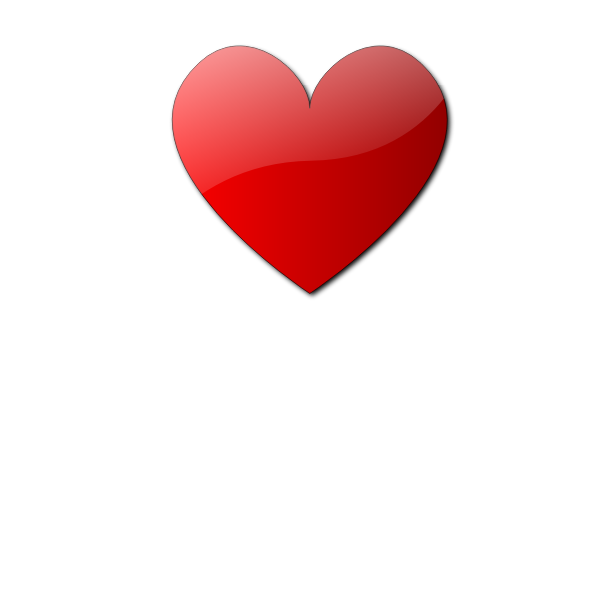 Vector image of red half shaded heart