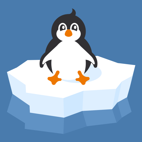 Cute Penguin on Iceberg